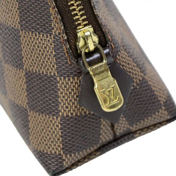 LOUIS VUITTON Pochette Cosmetic Pouch Bag Damier Ebene Leather - Picture 6 of 16